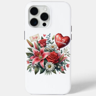 Be Mine Valentine floral/heart iPhone 15 Pro Max Case