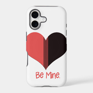 Be Mine Valentine Heart Red Black Stripe