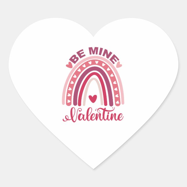 Be mine Valentine   Heart Sticker (Front)