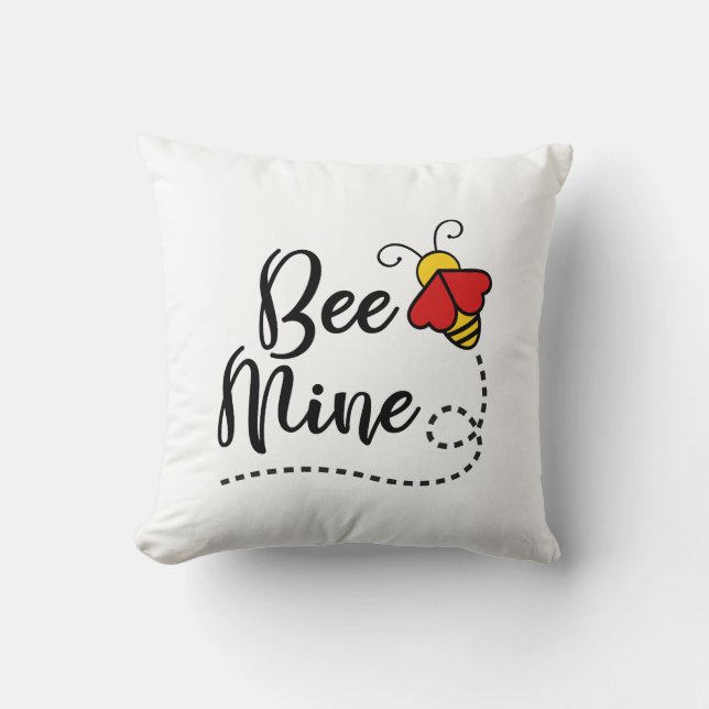 Be Mine Valentine Love Bee Cushion (Front)