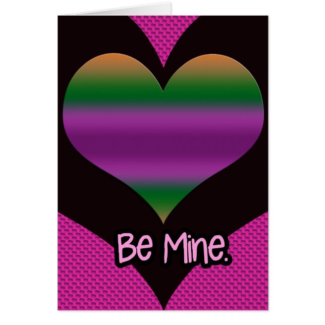 Be Mine Valentine Purple Stripe Heart (Front)