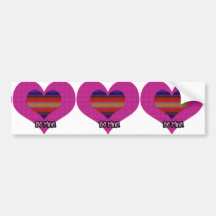 Be Mine Valentine Rainbow Heart Bumper Sticker
