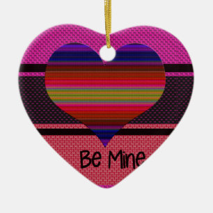 Be Mine Valentine Rainbow Heart Ceramic Tree Decoration