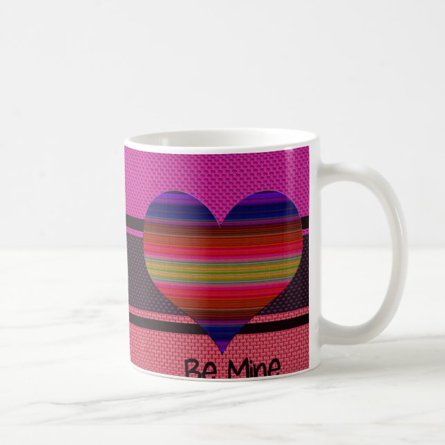 Be Mine Valentine Rainbow Heart Coffee Mug (Right)
