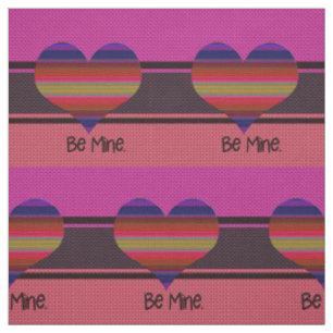Be Mine Valentine Rainbow Heart Fabric