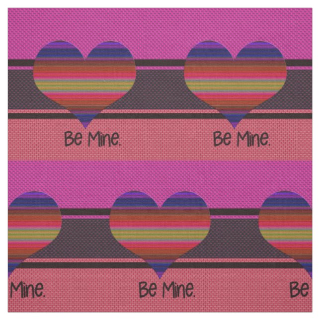Be Mine Valentine Rainbow Heart Fabric (Swatch)