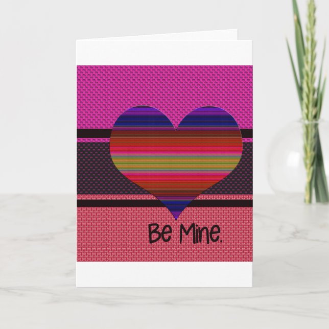 Be Mine Valentine Rainbow Heart Holiday Card (Front)