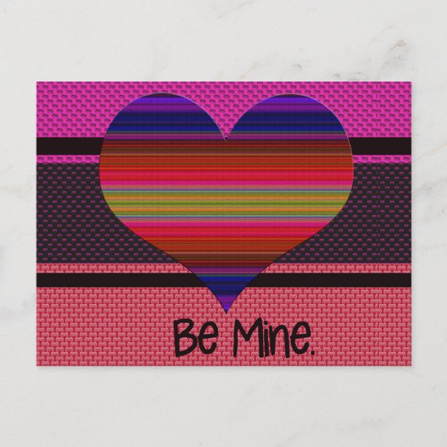 Be Mine Valentine Rainbow Heart Holiday Postcard (Front)