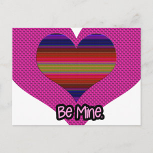 Be Mine Valentine Rainbow Heart Holiday Postcard
