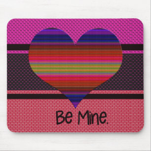 Be Mine Valentine Rainbow Heart Mouse Mat