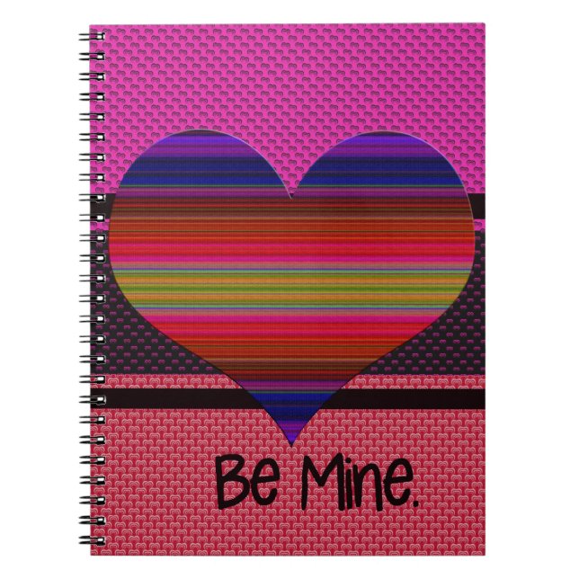 Be Mine Valentine Rainbow Heart Notebook (Front)