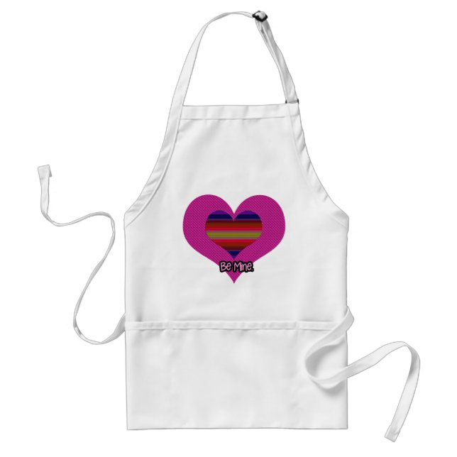 Be Mine Valentine Rainbow Heart Standard Apron (Front)