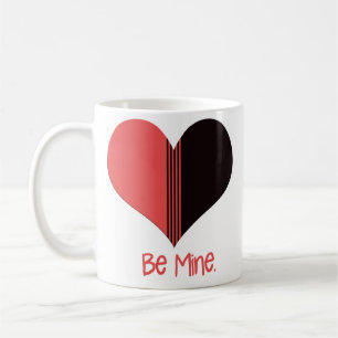 Be Mine Valentine Red Stripe Heart Coffee Mug