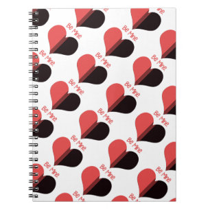 Be Mine Valentine Red Stripe Heart Notebook