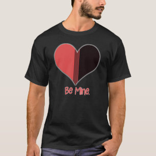 Be Mine Valentine Red Stripe Heart T-Shirt