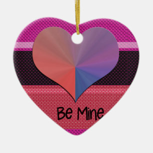 Be Mine Valentine Reflective Heart Ceramic Tree Decoration