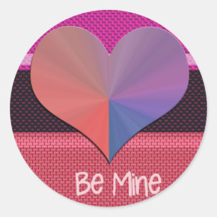 Be Mine Valentine Reflective Heart Classic Round Sticker