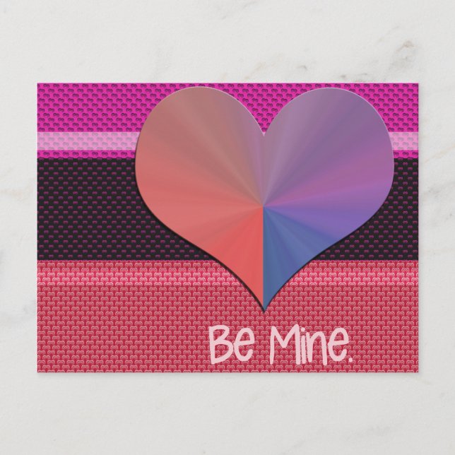 Be Mine Valentine Reflective Heart Holiday Postcard (Front)