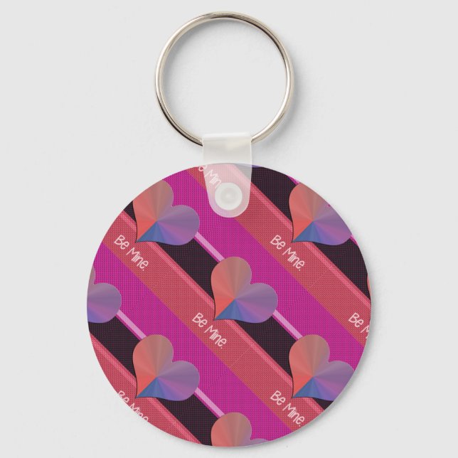 Be Mine Valentine Reflective Heart Key Ring (Front)