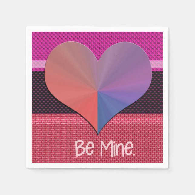 Be Mine Valentine Reflective Heart Napkin (Front)