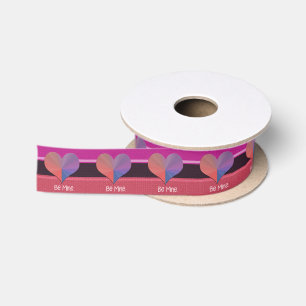 Be Mine Valentine Reflective Heart Satin Ribbon