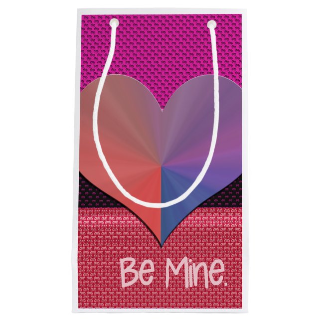 Be Mine Valentine Reflective Heart Small Gift Bag (Front)