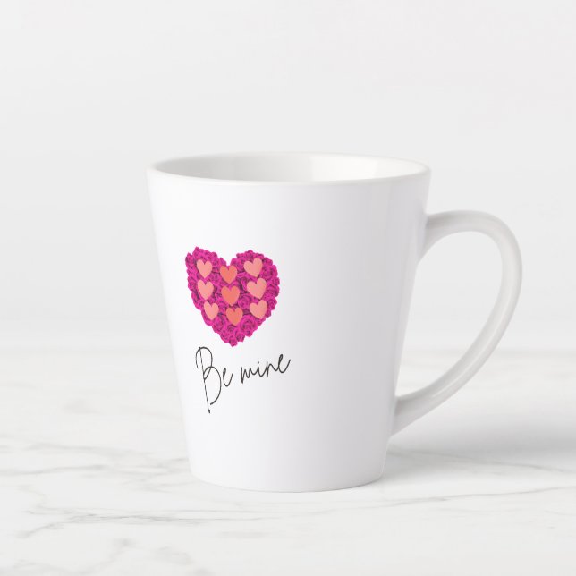 Be Mine Valentine shirt |Rose with Heart Love Latte Mug (Right)