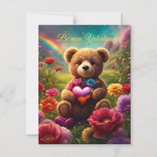 Be mine Valentine Teddy 1 Holiday Card