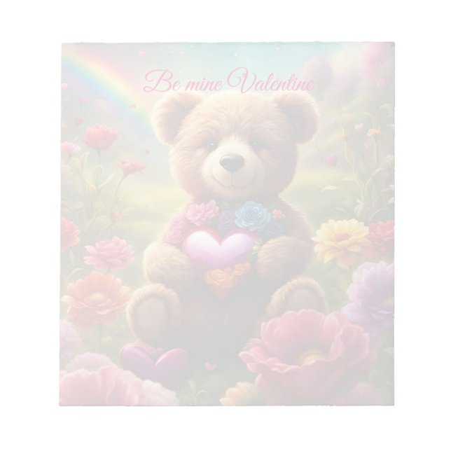 Be mine Valentine Teddy 1 Notepad (Front)