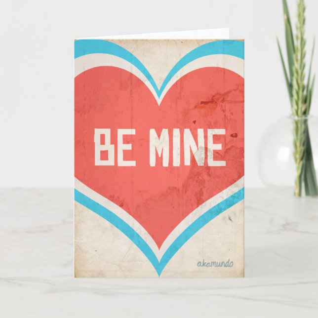 Be Mine Valentine Vintage Holiday Card (Front)