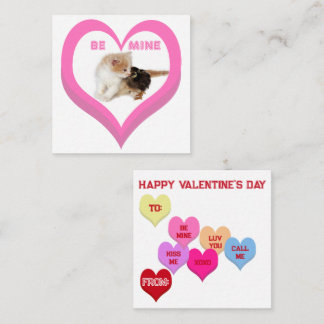 BE MINE Valentine's Critters Conversation Hearts Card