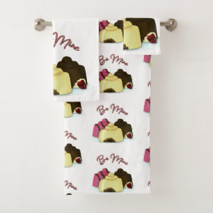 Be Mine Valentine's Day Candy Bath Towel Set