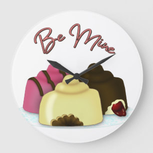 Be Mine Valentine's Day Candy Large Clock