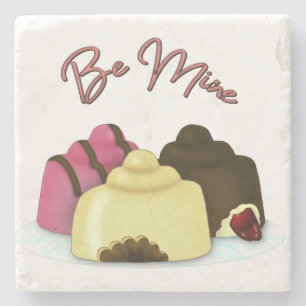 Be Mine Valentine's Day Candy Stone Coaster
