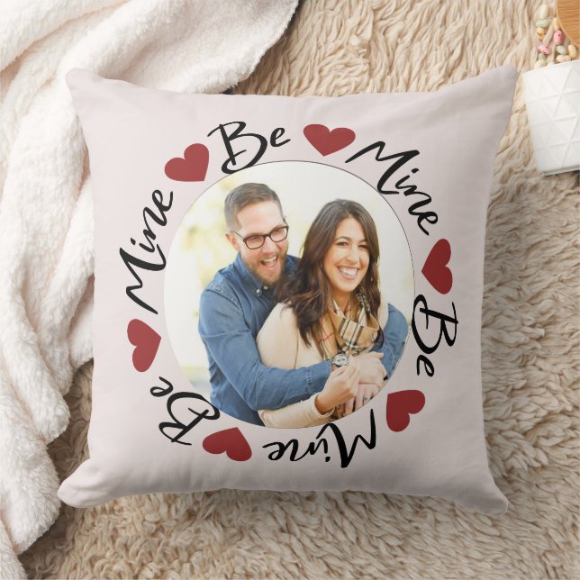 Be Mine Valentine's Day Couple Photo Love Cushion (Blanket)