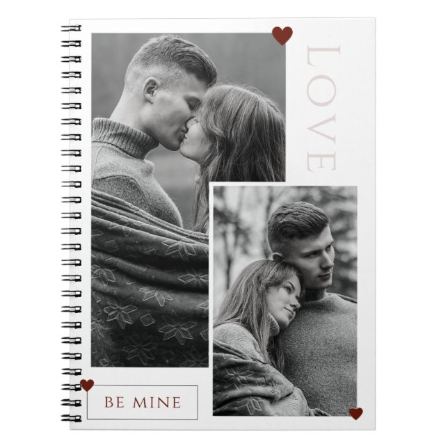 Be Mine Valentine's Day Couple Photo Love  Notebook (Front)