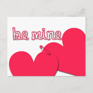 Be Mine Valentine's Day Modern Greeting Postcard