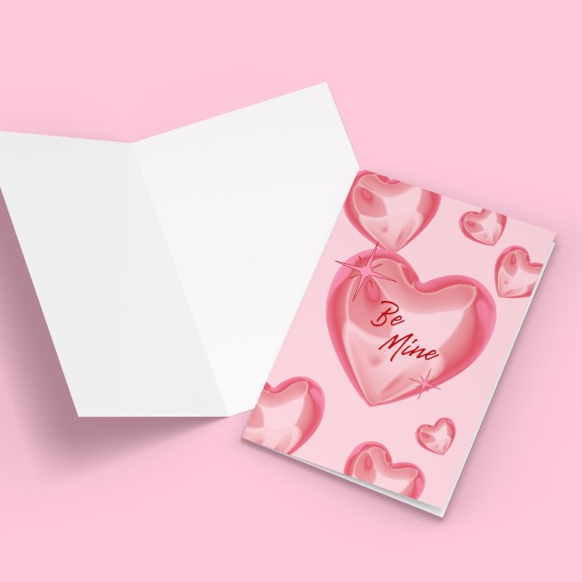 Be Mine Valentines Greeting Card (Be Mine Heart Playing Card Greeting Card)