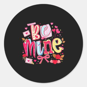 Be Mine Vintage Coquette Valentine  Classic Round Sticker