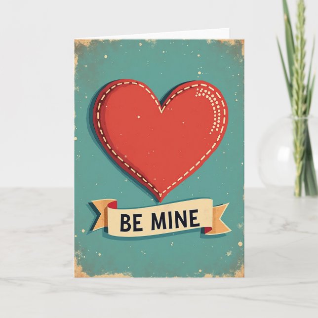 Be Mine Vintage Love Card (Front)