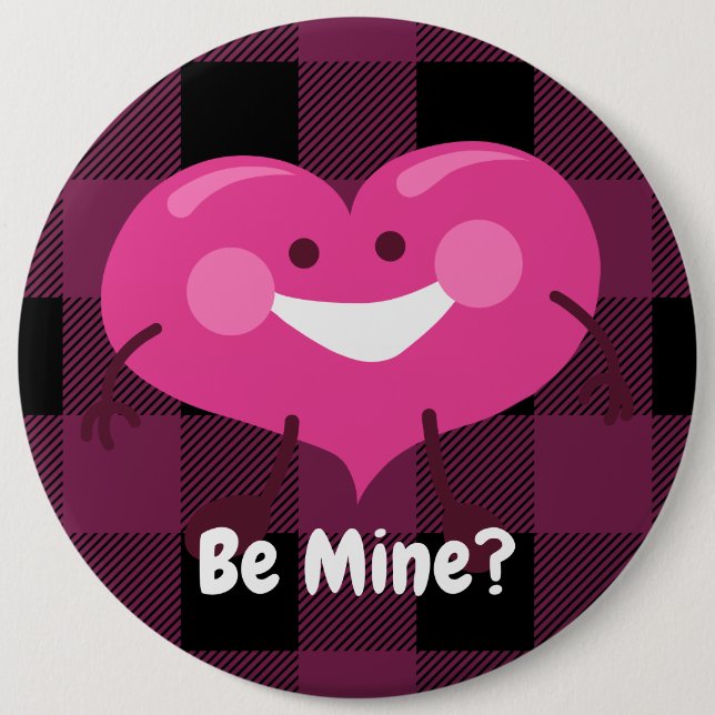 Be Mine? | Whimsical Heart | Valentine 6 Cm Round Badge (Front)