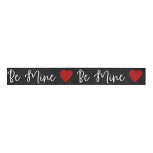 Be Mine White Glitter Valentine's Grosgrain Ribbon