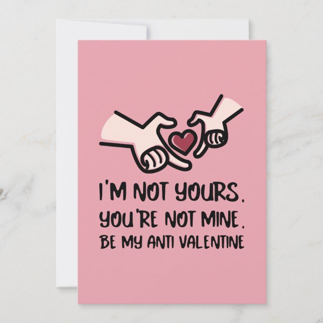 Be My Anti-Valentine Card - Heart (Front)