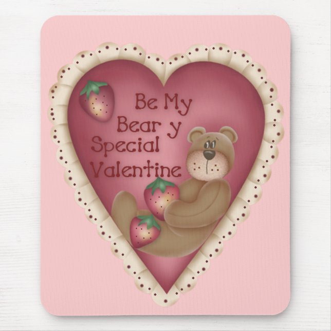Be My Beary Special Valentine Mousepad (Front)