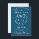 Be My Best Man Card - Funny<br><div class="desc">Pop the question with this humourous and charming flat card. Personalise the front with his name and the back with your own personal message. You can also change the colour of the background to match your wedding colour palette! Simply edit the name and the message on the back, select a...</div>