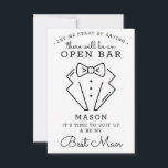 Be My Best Man Card - Funny<br><div class="desc">Pop the question with this humourous and charming flat card. Personalise the front with his name and the back with your own personal message. Simply edit the name and the message on the back, select a quantity of "1" and add to cart. Create personalised cards for the entire wedding party!...</div>