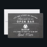 Be My Best Man Card - Rustic Chalkboard<br><div class="desc">Pop the question with this humourous and charming flat card. Personalise the front with his name and the back with your own personal message. Simply edit the name and the message on the back, select a quantity of "1" and add to cart. Create personalised cards for the entire wedding party!...</div>