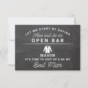 Be My Best Man Card - Rustic Chalkboard