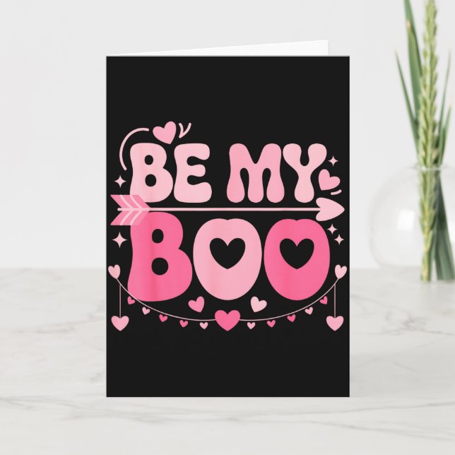 Be My Boo Cute Valentine Halloween Family Matching Card (Front)