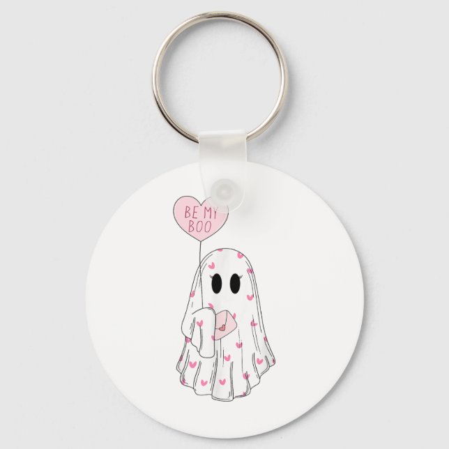 Be My Boo Ghost Funny Valentines Day  Key Ring (Front)